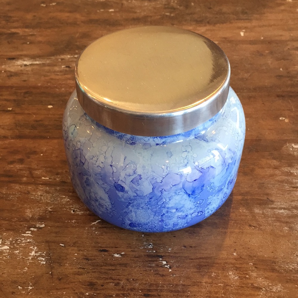 Capri Blue -watercolor jar- blue jean